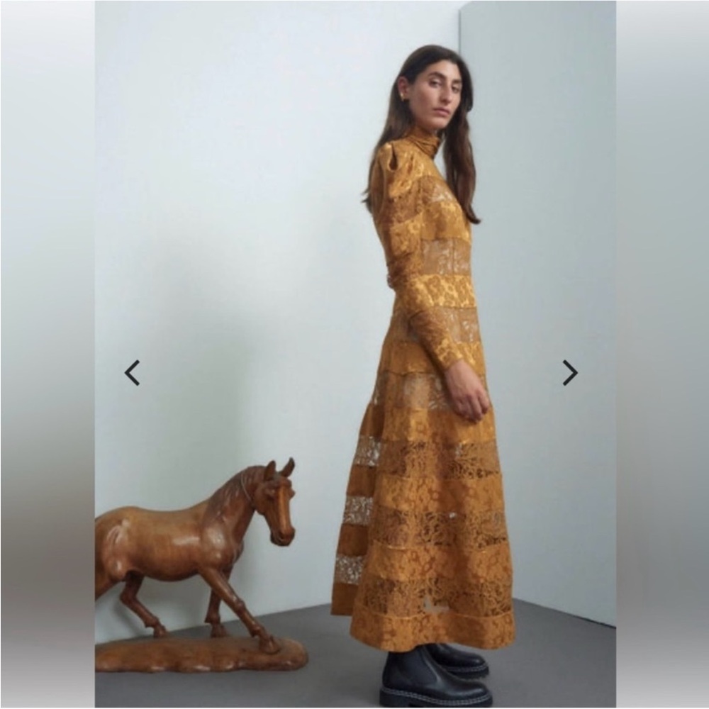 NWT Alémais Emilia Paneled Maxi Dress in Camel sz US 2 - Picture 3 of 16